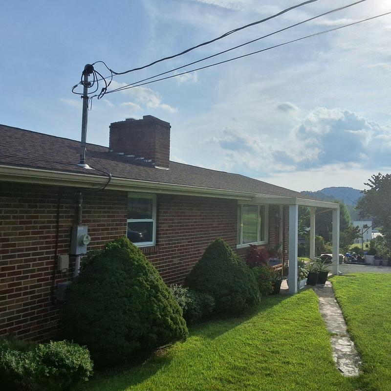 Asphalt shingle roof inspection revealing leak points