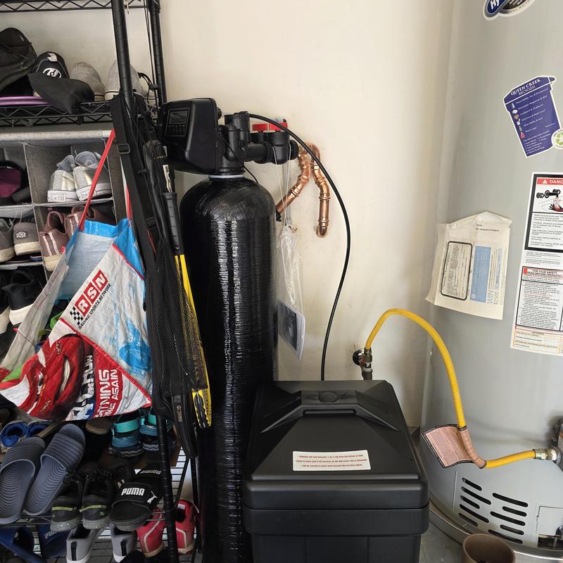 48k Grain Water Softener Installed in Garage