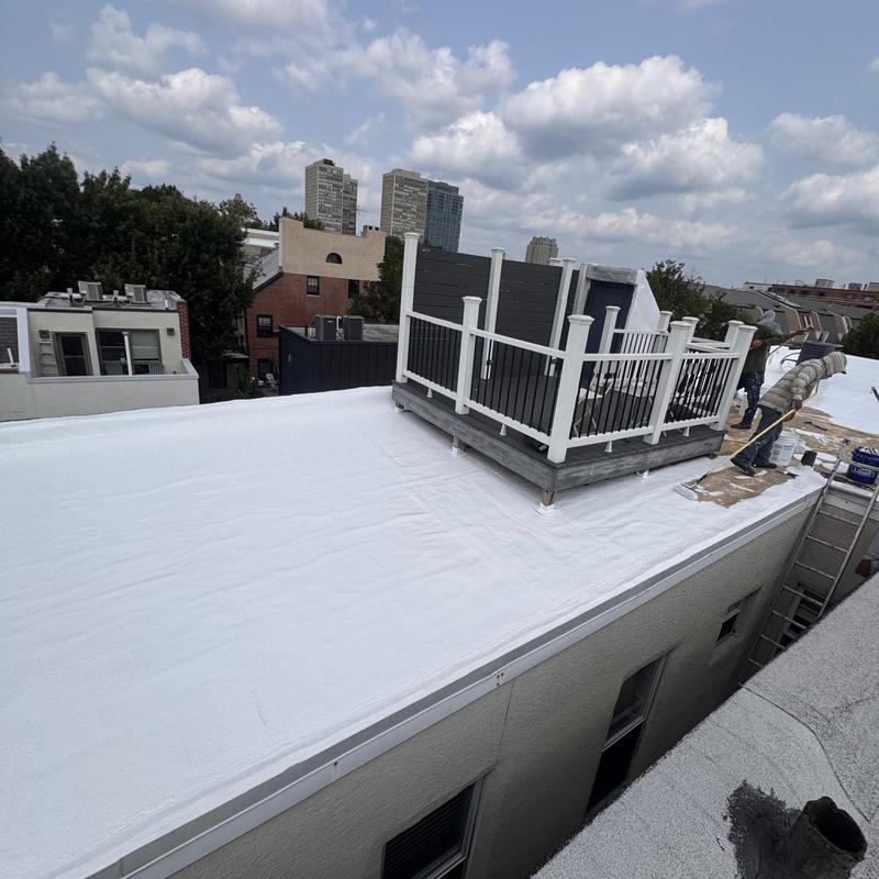 Bulldog silicone roof coating on flat roof