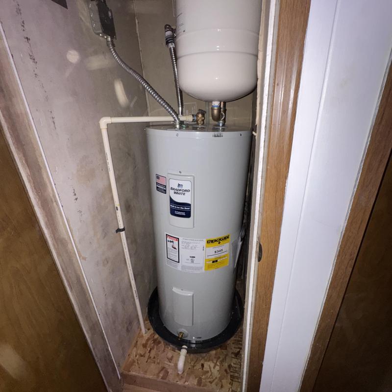 Water heater installation in utility closet Water heater installation in utility closet