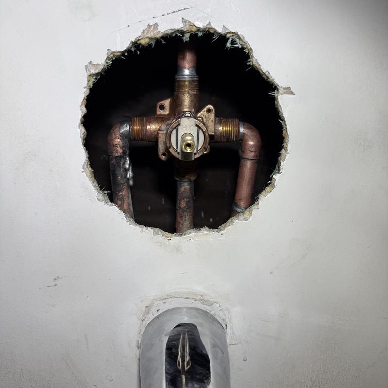 Moen POSI temp shower valve and piping cutout