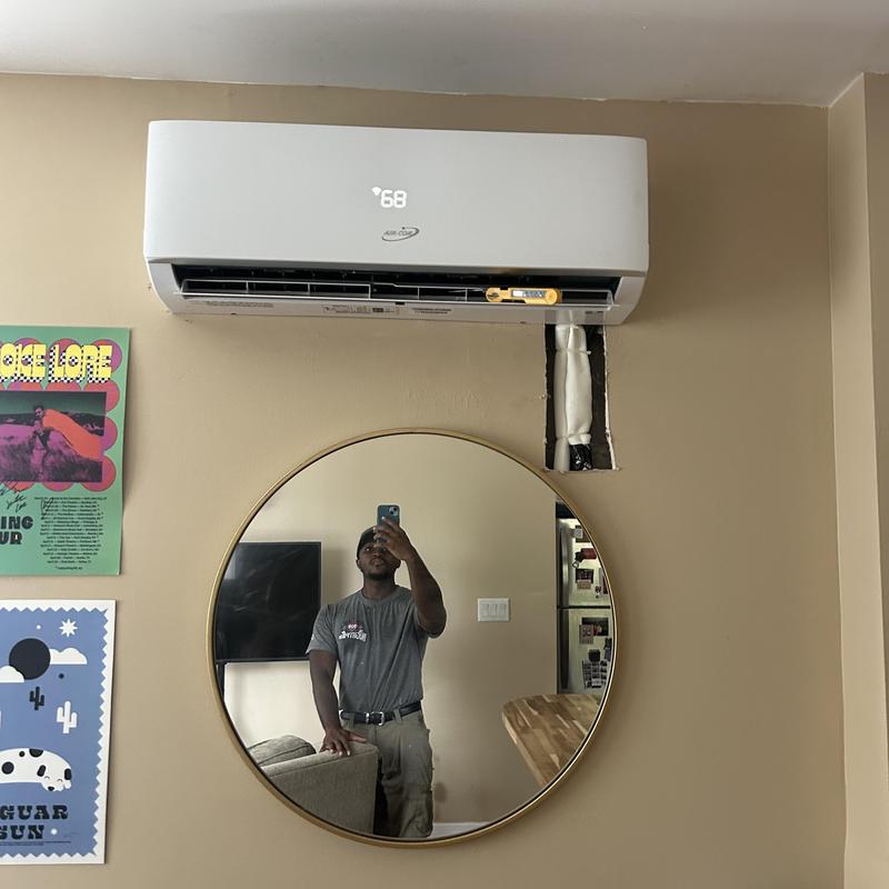 Mini-Split system wall unit installed with digital display Mini-Split system wall unit installed with digital display