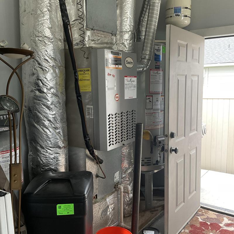 HVAC furnace and water heater installation area HVAC furnace and water heater installation area
