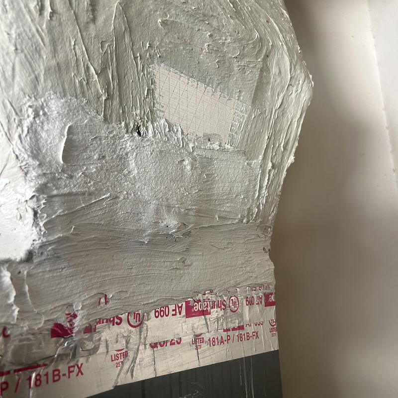 HVAC plenum sealed with mastic and silver tape HVAC plenum sealed with mastic and silver tape