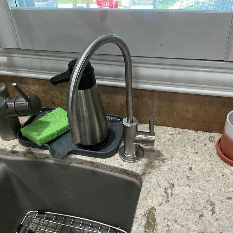 RO faucet stainless steel installation on countertop