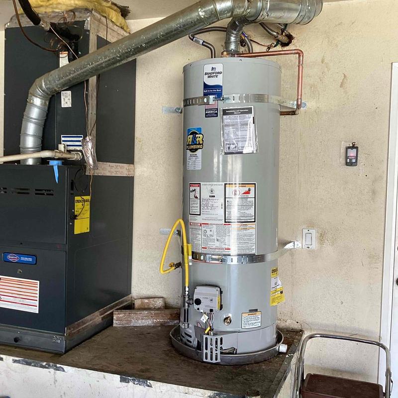 50-gallon water heater installation with vent piping