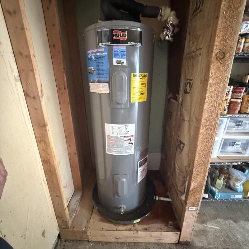 Ruud 50-gallon electric water heater installation
