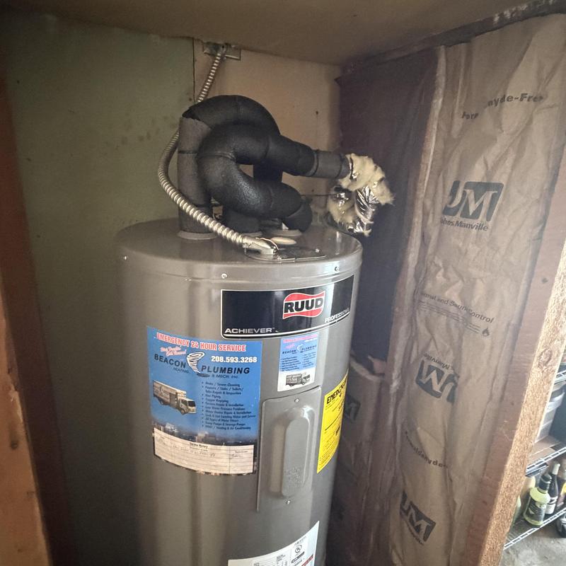50-gallon Ruud electric water heater installation
