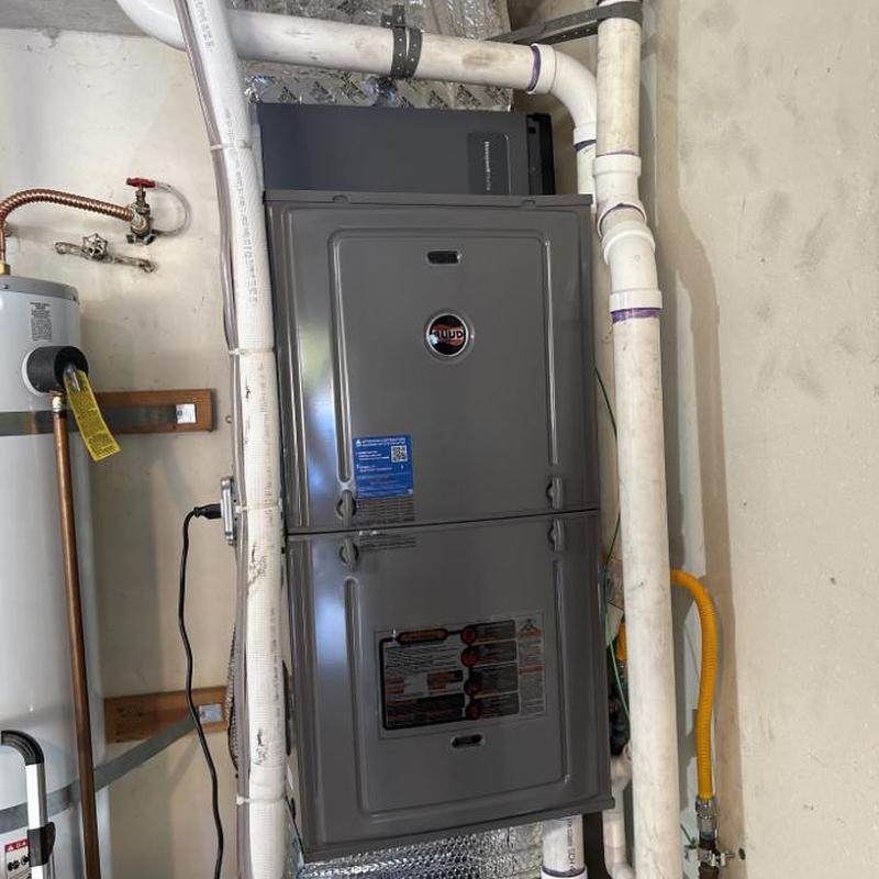 Furnace unit with piping and electrical connections Furnace unit with piping and electrical connections