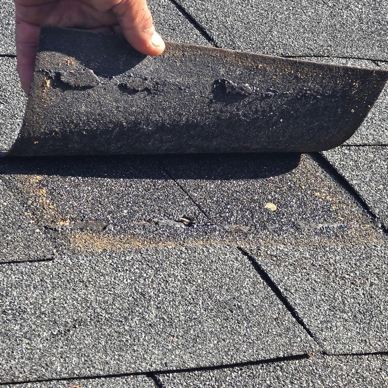 3-tab shingle roof with lifted shingle nail pops 3-tab shingle roof with lifted shingle nail pops