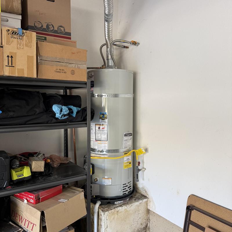 Bradford White 50-gallon natural gas water heater installed