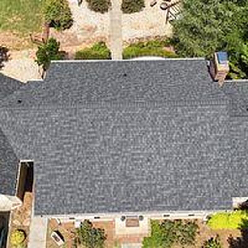 Asphalt shingle roof replacement on residential home Asphalt shingle roof replacement on residential home