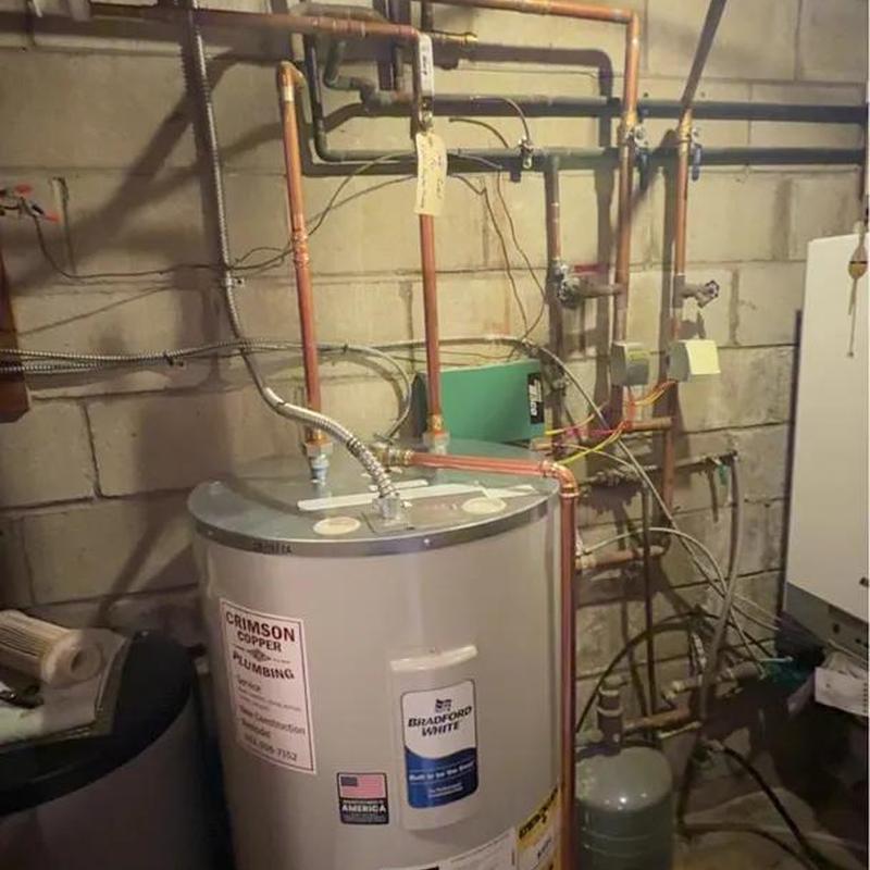 Electric water heater conversion with copper piping