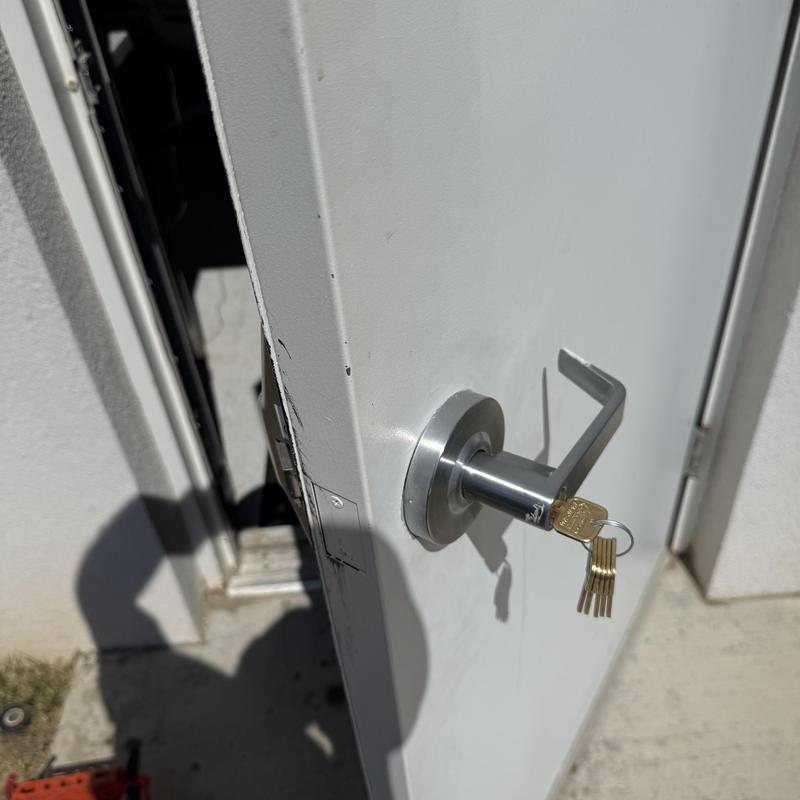 Commercial door lock with new keys and exit device repair Commercial door lock with new keys and exit device repair