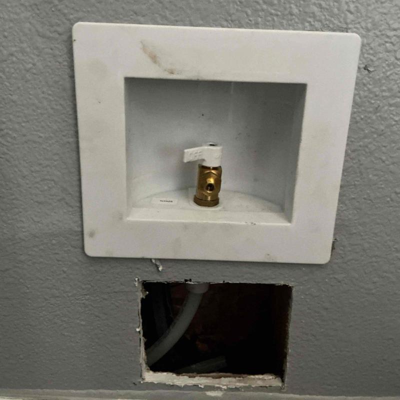 Ice maker valve and angle stop installation in wall cavity