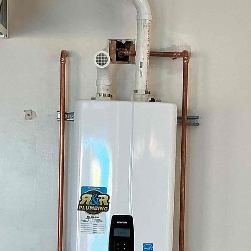 Tankless water heater with new copper piping installation