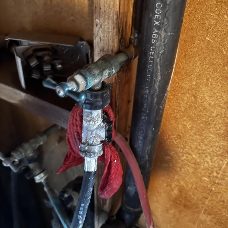 Worn laundry shutoff valve with corrosion buildup Worn laundry shutoff valve with corrosion buildup