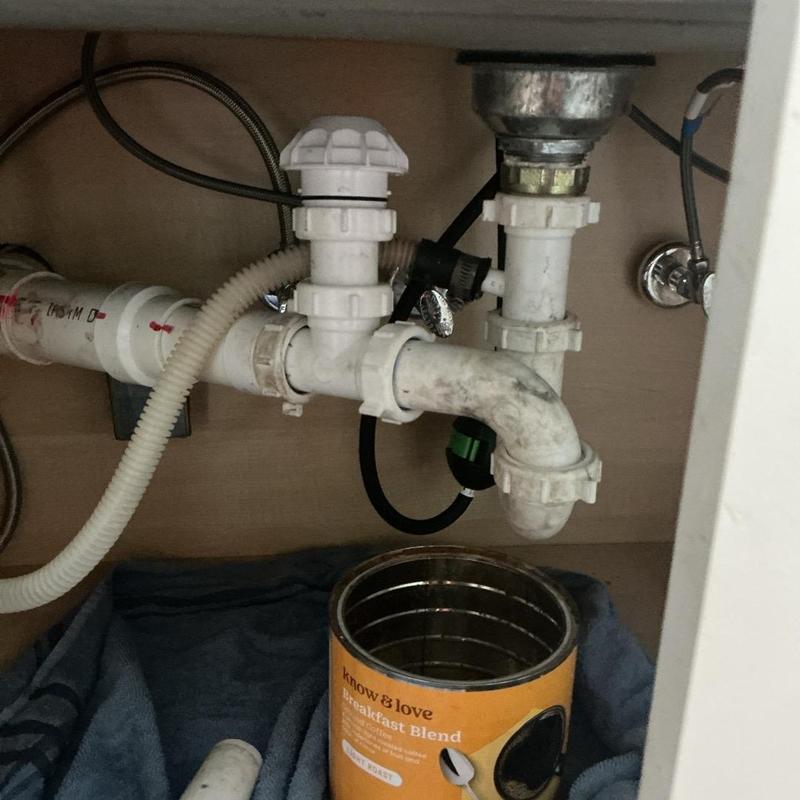 Studor vent installation under kitchen sink plumbing