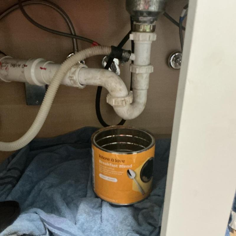 Studor vent and drain pipes under sink installation