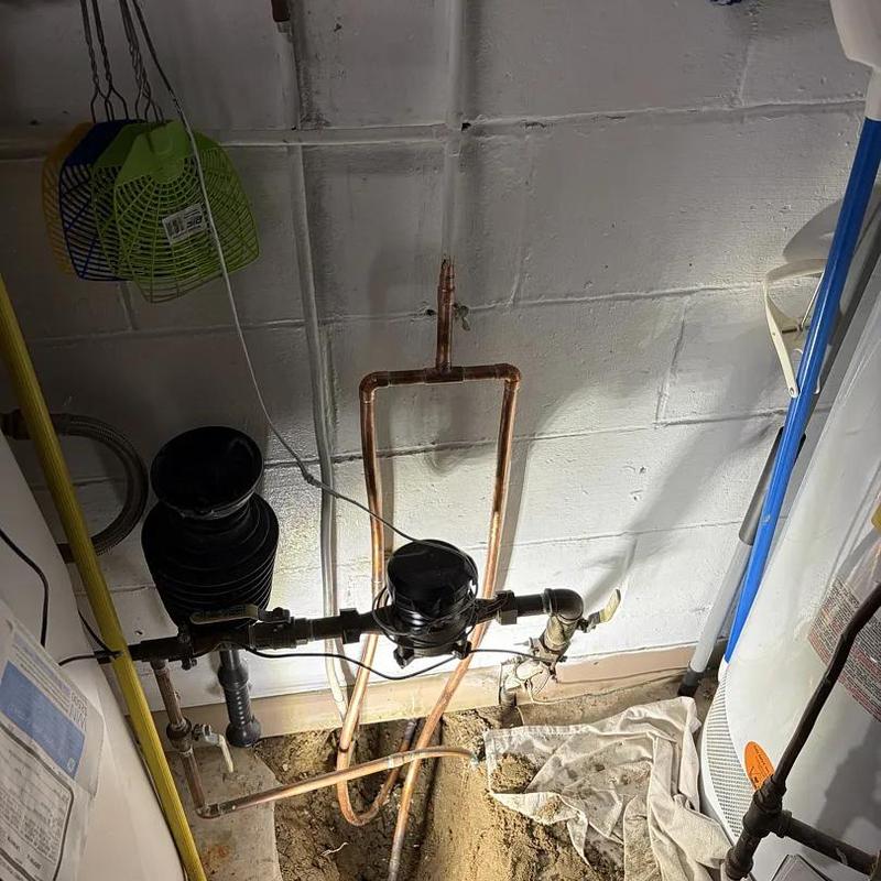 Copper water pipes under basement concrete slab