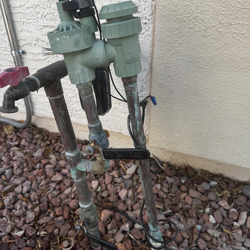 Pressure vacuum breaker assembly on irrigation system piping Pressure vacuum breaker assembly on irrigation system piping