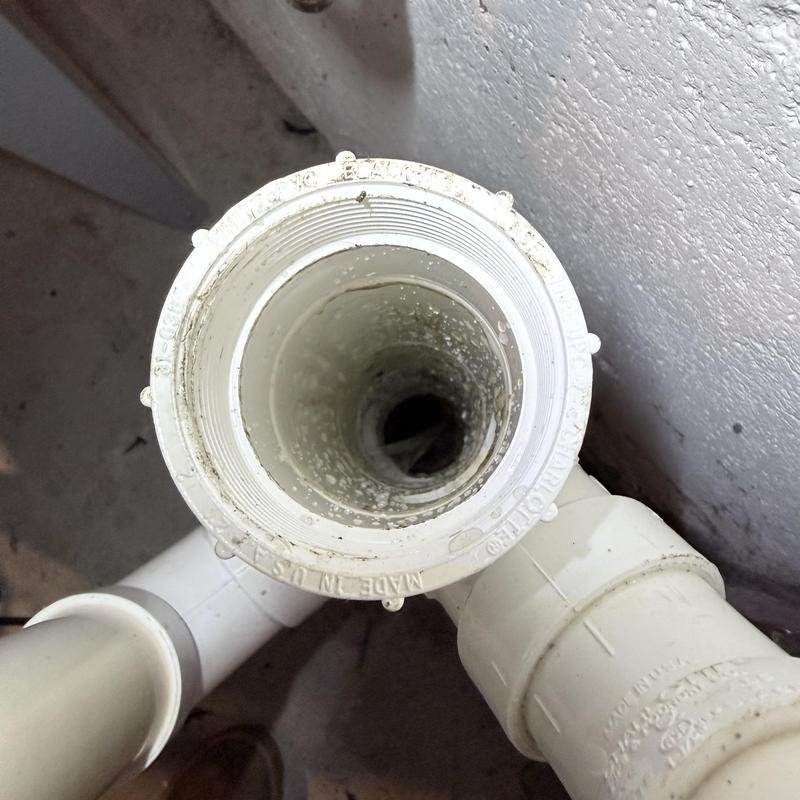 PVC drain pipe replaced with clean connection