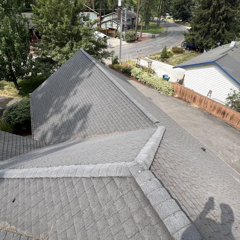 Asphalt shingle roof and ridge cap inspection in Hayden ID Asphalt shingle roof and ridge cap inspection in Hayden ID