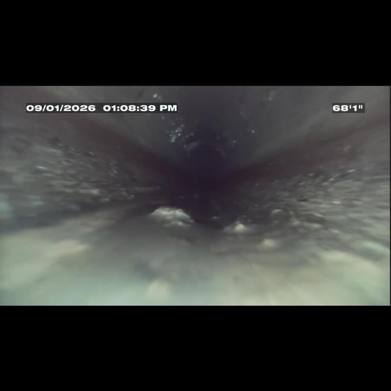 Sewer lateral inspection camera view at 68 feet Sewer lateral inspection camera view at 68 feet