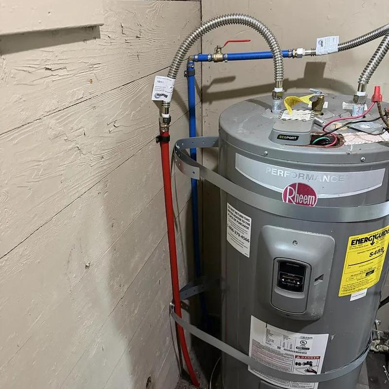 Water heater with new PEX water supply lines installation