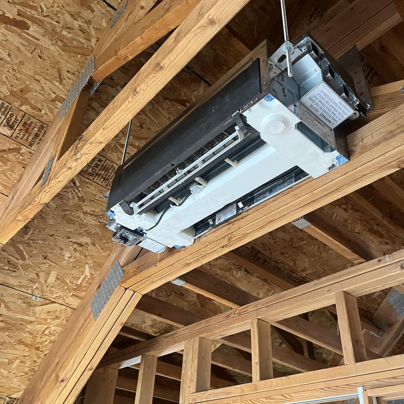 Mitsubishi Hyper Heat ceiling cassette HVAC unit installation Mitsubishi Hyper Heat ceiling cassette HVAC unit installation