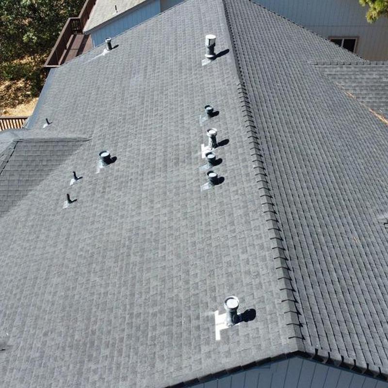 Gaf asphalt roof with vent pipe flashing in Twain Harte, CA