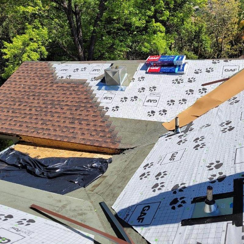 GAF asphalt shingle roof with OSB decking installation