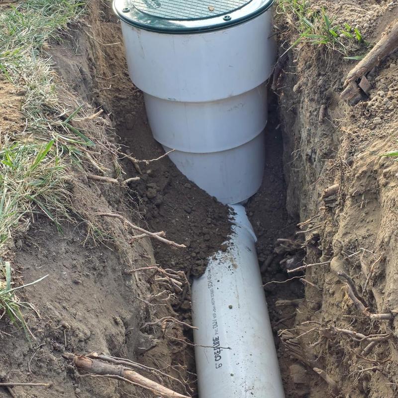 6-inch drainage pipe with cleanout and backwater valve