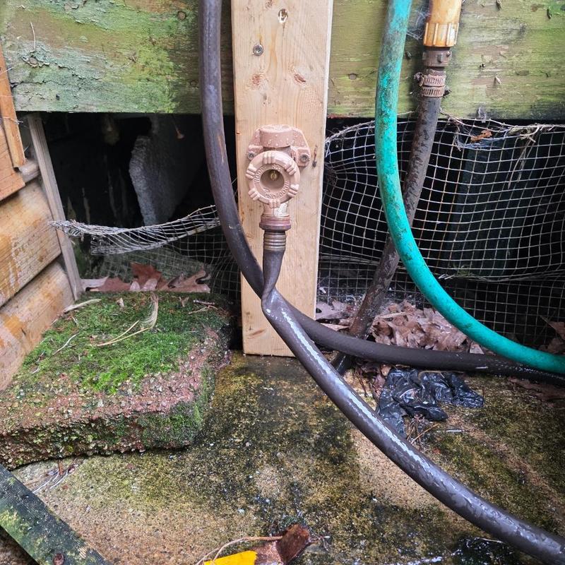 Frost-free hose bib replacement with new piping