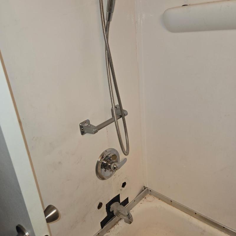 Shower valve and tub spout pipe repair in shower