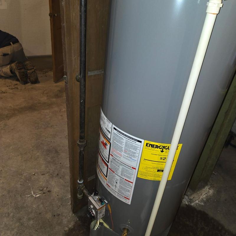 Water heater replacement with piping in basement