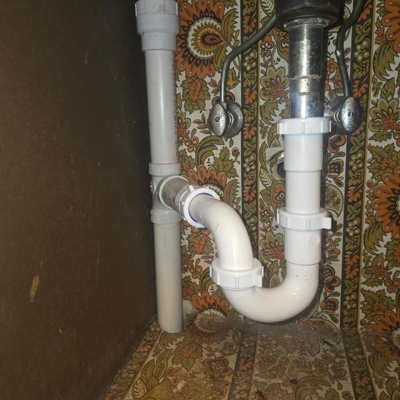 PVC vanity drain piping replacement under sink