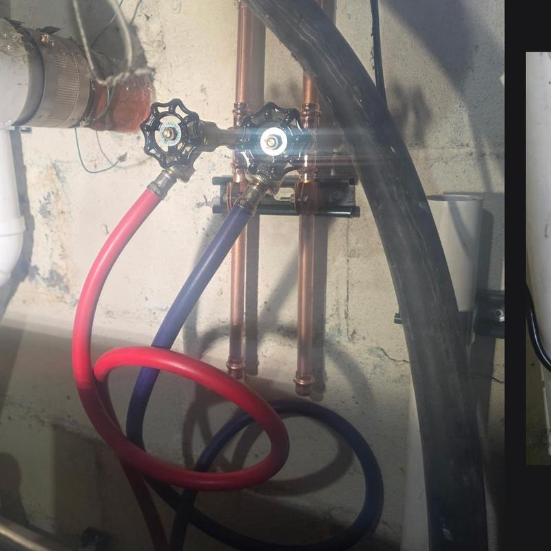 Boiler drains with new washing machine hoses