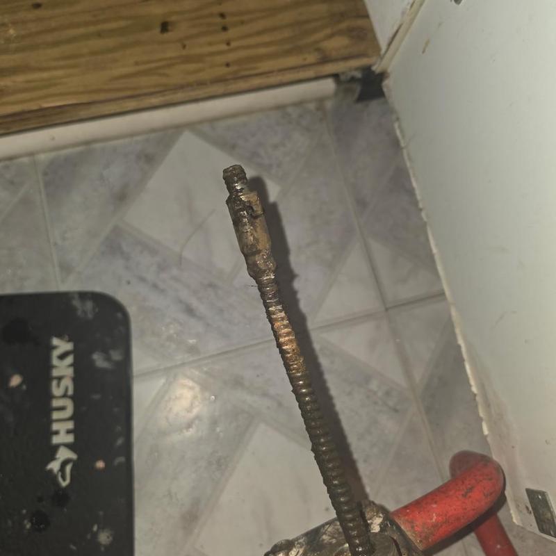 Kitchen gas line with corroded connection end