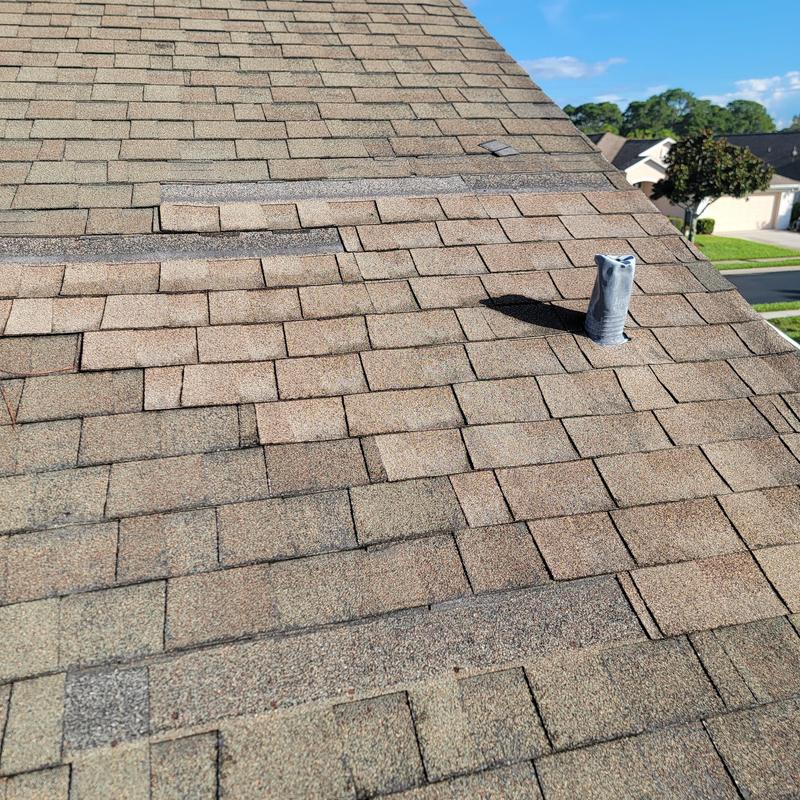 CertainTeed shingle roof with hail and wear damage CertainTeed shingle roof with hail and wear damage