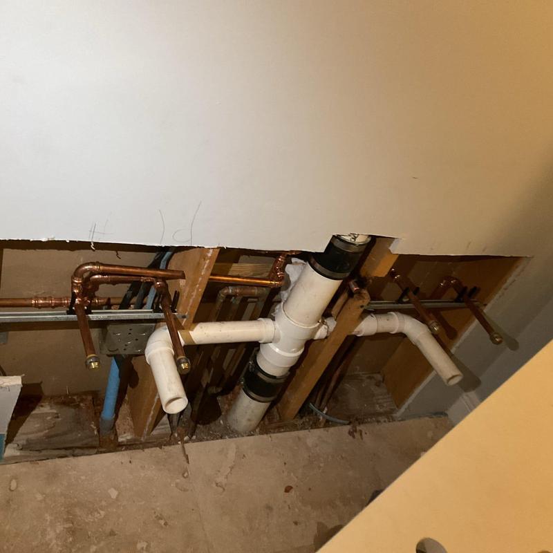 PVC drain pipes and copper water lines installation PVC drain pipes and copper water lines installation