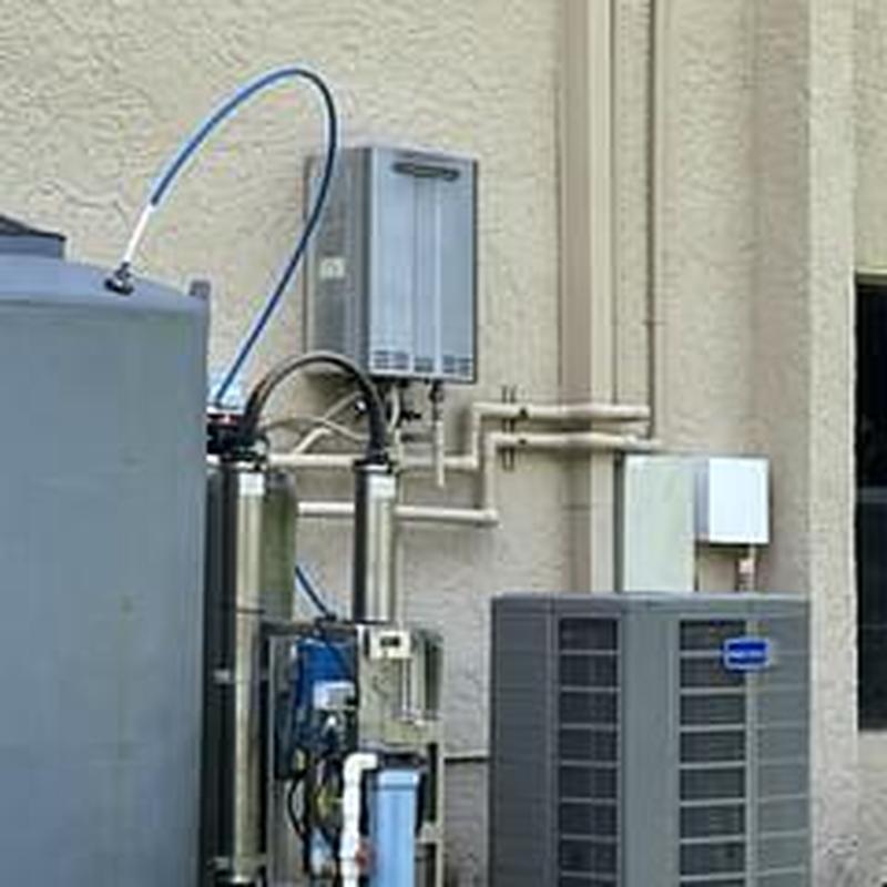 Rinnai gas tankless water heaters installed outdoors