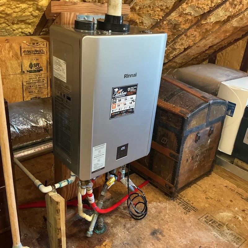 Rinnai tankless water heater attic installation