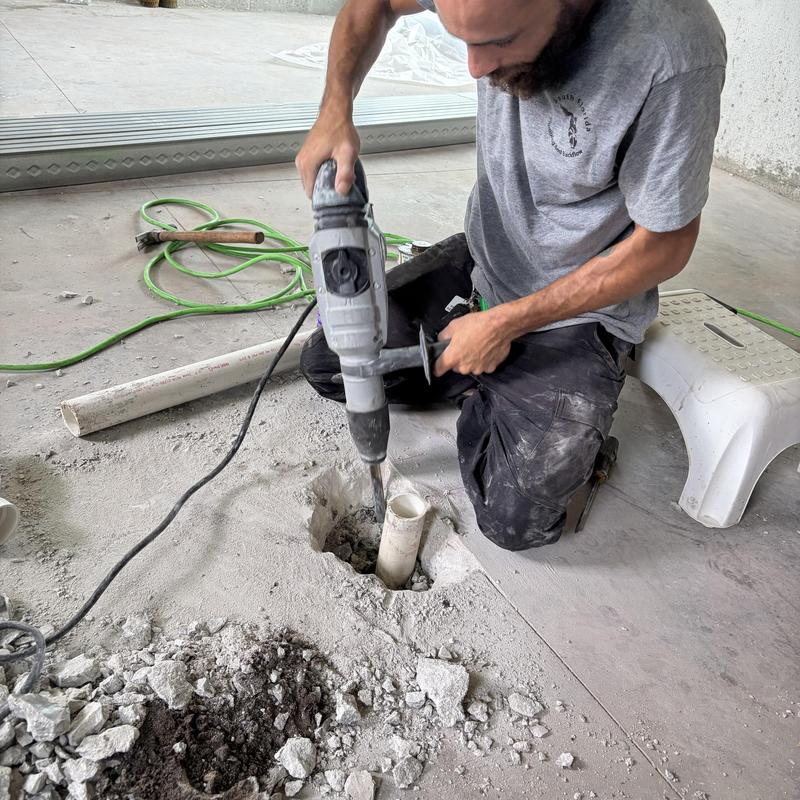 PVC pipe drilling for primary bathroom sink adjustment