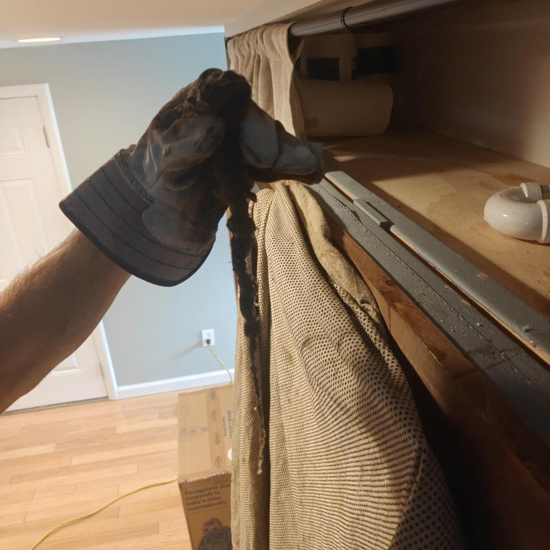Bathroom secondary drain line clogged with debris removal Bathroom secondary drain line clogged with debris removal
