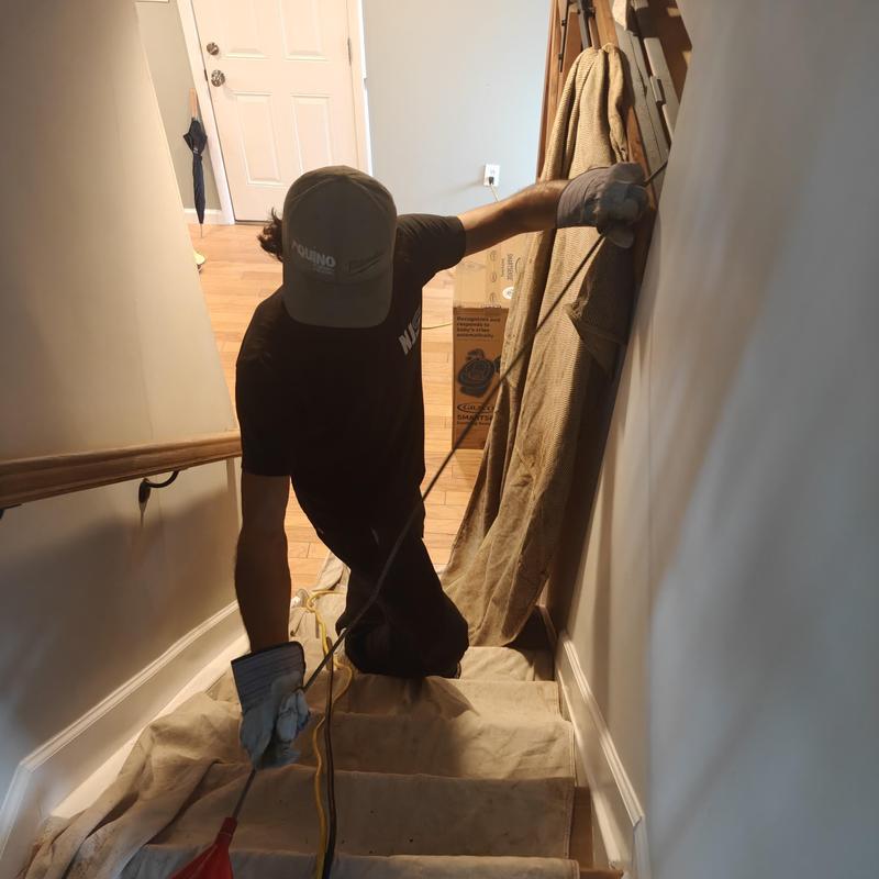 Secondary bathroom drain line cleaning on stairs Secondary bathroom drain line cleaning on stairs