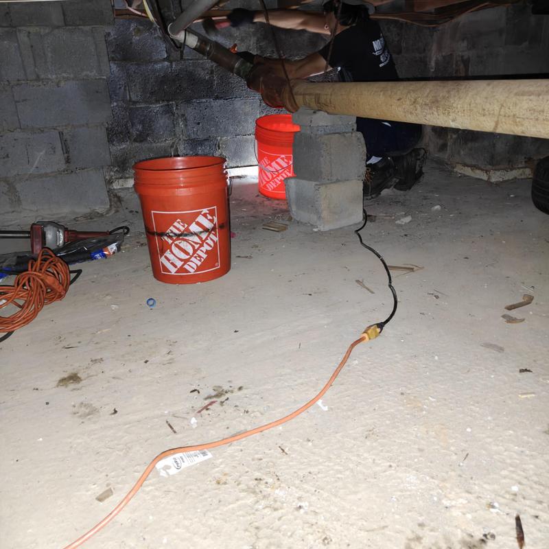 Laundry drain line and piping in crawl space Laundry drain line and piping in crawl space