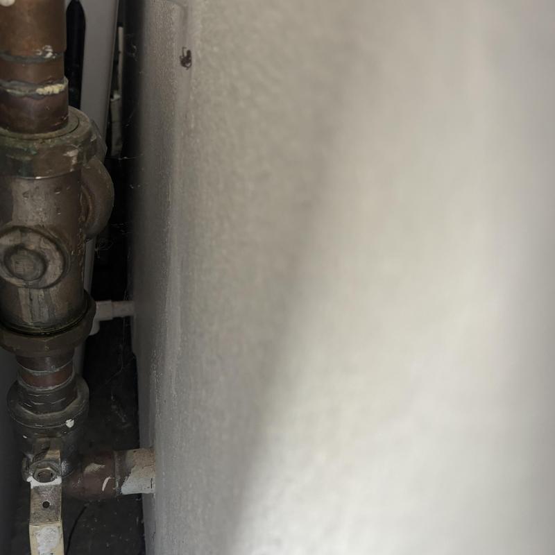 Copper water supply pipe behind wall for bathroom vanity Copper water supply pipe behind wall for bathroom vanity