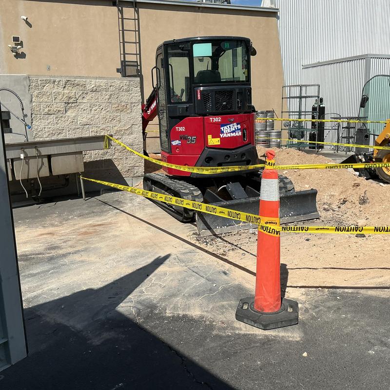 Badly graded piping excavation with mini excavator Badly graded piping excavation with mini excavator