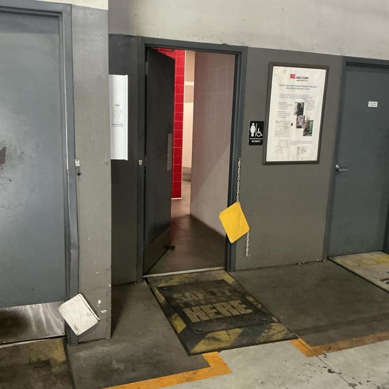 ADA-compliant WC-2 Madera Flo-Wise toilet in warehouse restroom